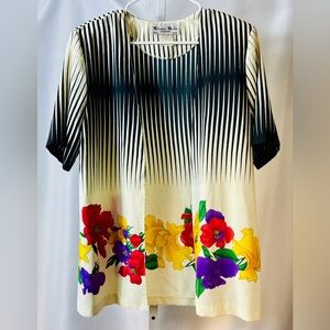 Vintage Milano Moda Rayon/Acetate Open‎ Cardigan Shoulder Pads size L